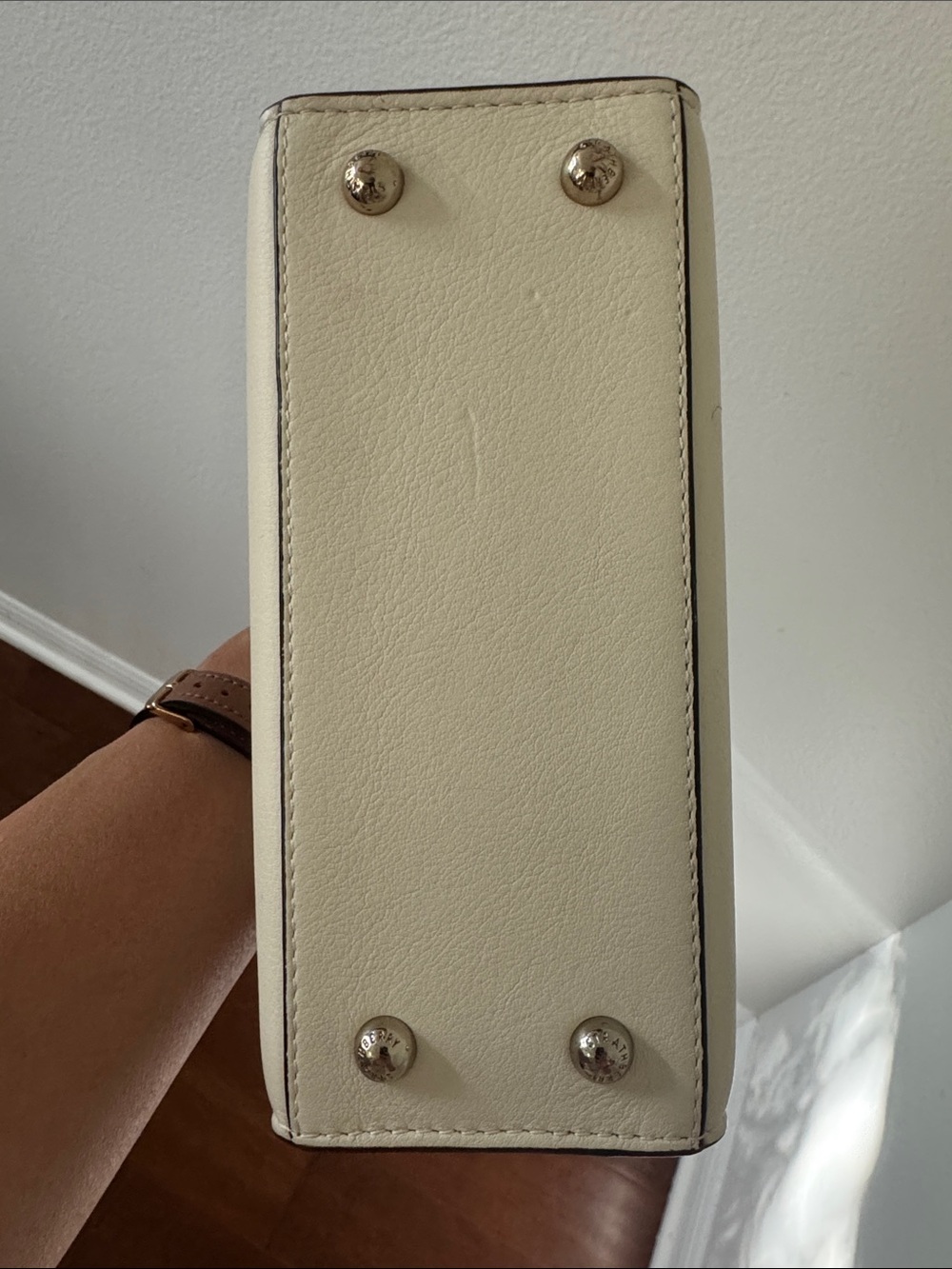Strathberry Vanilla Cream Nano Tote with Gold Bar Detail - Picture 5 of 5